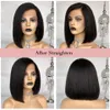 2020 Straight 13X6 Short Bob Full Lace Front Human Hair Wigs For Black Women Kinky Straight 360 Lace Frontal Wig7851536