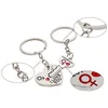 2022 Couple je t'aime Lettre Keychain Coeur Key Bague Argent d'Argent Jolie Jumel Cinkchains Souvenirs Saint Valentin Bijoux Cadeaux