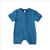 키즈 디자이너 의류 아기 rompers 사탕 솔리드 jumpsuits 소년 짧은 소매 onesies 바지 bodysuits 부티크 원피스 등반 의류 B7603