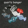 100% Real Quartz Banger with carb caps Sundries Glass Reclaim Catcher handmake 14mm joint QuartzBanger nail for dab rig bong DHL