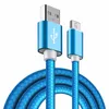 2A Alloy Tygkablar 1m 2m 3M Micro 5PIN Typ C USB-kabeldrag för Samsung S6 S7 S8 S9 S10 Not 8 9 10 HTC