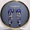 Hezekiah 925 Tremella Needle Flower Earrings Tassels Eardrop Temperament lady Dance party High-end quality Luxury fashion Earrings