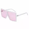 Mode Solglasögon Oversized Frame Sun Glasses Ladies Plast Square Metal Hinge 30 Färger