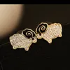 2020 Korean fashion luxury full diamond cute lamb earring jewelry 18K gold plated female earrings personality trend party earring gift