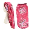 Lange Haare Schlaf Hut Floral Wrap Nacht Kappe Haarpflege Motorhaube Elastische Breite Band Frauen Satin Hut Haarpflege Kopfbedeckung IIA340