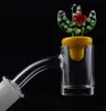 Ultimi 5mm di spessore inferiore 14mm Banger al quarzo Nail Flat Top con vetro colorato UFO Duck Cactus Carb Cap per bong in vetro Tubi dell'acqua