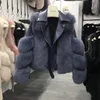 Läderjacka Kvinnor Fur Coat Kvinna Motorcykel Modell Läder Fashion Overcoat Kvinnor Fur Jacka