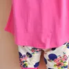 Verão crianças meninas conjuntos de roupas do bebê flor manga curta t camisa calças da criança meninas roupas casuais crianças roupas do bebê 4 anos 8070178
