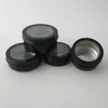 New design 12pcs lot 60g 80G 100g 150G Empty Aluminium Jar Makeup Cases Sample Jars Container black metal tin for cosmetic224B