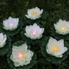 Kunstmatige waterdichte LED-optische vezel licht drijvende witte lotusbloemen lelie bruiloft nacht licht decoratie D551