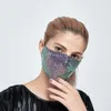 Moda Bling Sequins Maske Yıkanabilir PM2.5 Yüz Kalkanı Renkli Sequins Parlak Yüz Kapak Montaj Maskeleri Anti-Toz Ağız Bling Maske Toptan
