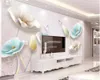 beibehang Custom 3D wallpaper jewels and tulips butterfly bedroom living room sofa TV background wall papers home decor behang