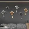 크리 에이 티브 조각 시간 furine 벽 장식 엠 보스 3D 인물 홈 장식 벽 매달려 장식 T200710