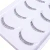 False Eyelashes 5 Pairs Bottom Lashes Pack Synthetic Hair Natural Daily Lower Reusable Clear Band B01