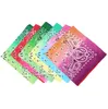 55CM Cotton Paisley Hip Hop Bandanas Gradient Color Magic Headscarf Riding Mask Tube Neck Face Headscarves Sport Magic Headband Wristband