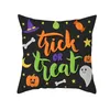 Housse de coussin de noël, taie d'oreiller en tissu peau de pêche, Halloween, Thanksgiving, Festival, dessin animé, horreur, 45x45CM