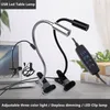 Black/Silver USB Led Desk Lamp With Clip Flexible Table Lamp 3W DC5V For Bedside Book Reading Study Office Work Children Night Light