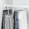 5 Lagen Multifunctionele Kleerhangers Broek Opslag Doek Rek Broek Opknoping Plank Antislip Kleding Organisator Opbergrek Snel Schip