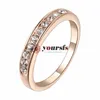 Yoursfs Fashion Jewelry Austrian Crystaring 18 K Gold blanco Plantado Uso Claro Cristal Simulación de piedras preciosas Anillos de boda nupcial para mujeres