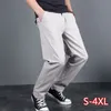 Pantolon Pantolon Bel Gevşek Düz Iş Yaz 4XL Haki Beyaz Artı Boyutu Erkekler Erkek Uzun Pamuk Adam Rahat Yüksek Fermuar