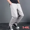 Pantaloni Pantaloni Vita Sciolto Dritto Affari Estate 4XL Cachi Bianco Taglie Forti Uomo Uomo Lungo Cotone Uomo Casual Cerniera alta