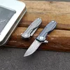 Mini Klein Damascus Flipper Vouwen Blade Mes VG10 DAMASCUS Steel Drop Point Blade TC4 Titanium legering Handvat Kogellager Messen HHY03