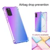 Gradiente à prova de choque macio cristal TPU Ultra Slim Protector Case Capa Para Samsung S10 S20 S20 PLus Ultra Nota 10 caso 9 telefone Tampa