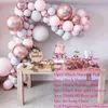 Macaron Balloons Zestaw Pastel Gray Różowe balony Garland Rose Gold Confetti Globos Party Wedding Decor Baby Shower Supplies12041