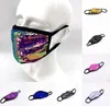 Máscaras Lantejoula Glitter Respirador Bling Bling Unisex Dustproof Boca Capa Moda lavável seda máscara exterior de algodão de proteção BWD273