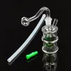 Glass Bong Ash Catcher Oil Burner 10mm Male Joint Mini Beaker Hookah With Hose