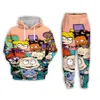 Neue Herren/Damen Cartoon Rugrats 90er Jahre Kunst Lustige 3D-Druck Lässige Mode Hoodies/Jogginghosen Hip Hop Trainingsanzüge NJ02