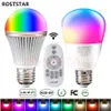 E27 Akıllı Ampul Dim Renkli Uyandırma Işıkları RGB + WY LED Lamba 2.4G Kablosuz Yedi Renk Uzaktan Kumanda Akıllı Ampul