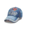 5 Typer Trump Ponytail Ball Cap USA Hat Val Kampanj Hatt Cowboy Diamond Cap Justerbar Snapback Kvinnor Denim Diamond Hat EEA1991