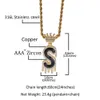 Black Enamel Bling Cubic Zirconia Custom Initial Letter Name Crown Water Drop Pendant Necklace Diamond Hip Hop Jewelry Gifts for Men Women