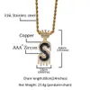 Schwarze Emaille Bling Zirkonia Benutzerdefinierter Anfangsbuchstabe Name Krone Wassertropfen Anhänger Halskette Diamant Hip Hop Schmuck Geschenke für Männer Frauen