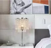 Crystal Bordslampor Silver Bedside Nightstandlampor Skrivbordslampa Sliver Guld Skugga för vardagsrum Sovrum Dekorativ Matsal Kök