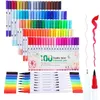 100 색상 듀얼 팁 브러쉬 컬러 펜 아트 마커 펜 TouchFive Copic 마커 펜 수채화 Fineliner 그리기 그림 편지지 Y200709