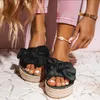 Platform Sandals 2020 Summer Bow Casual Daily Comfy Slip on Platform Sandals Dress Peep Toe Female Gladiator Sandalias Mujer