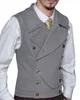 Herrenwesten Gentleman Army Green Zweireiher Wolle Braun Jacke Tweed Business Weste für Groosmen Mann Hochzeit