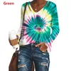 V воротник с длинными рукавами Печать Tie Dye Paisley Женские рубашки осень и зима Crop Top Ladies Sweatsuits Одежда Мода HHA1480