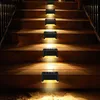 Solar Garden Lights Path Stair Outdoor Waterproof Wall Light Garden Landscape Step Deck Lights Balkony Staket Solning Lampor