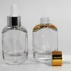 Flacon compte-gouttes en verre de mode 30 ml contenant cosmétique d'huile essentielle claire emballage 1 oz hotsale, compte-gouttes de bouteille en verre de sérum LX2362