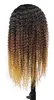 Ishody 1b 4 27 Ombre Color Kinky Curly Human Hair Wigs с челками перуанские вьющиеся без кружевных париков Индийский малазийский для чернокожих женщин2072