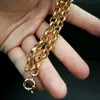 18K Золото, наполненное болтом, кольцо, кольцо, мужское, женское, сплошное браслет, в 1824 см. Длина 8796116