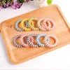 Colourful Telephone Wire Elastic Hair Bands Plastic Spring Gum For HairTies No Crease Coil Hair Tie Donut Ponytail Hair Accessories