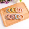 Colourful Telephone Wire Elastic Hair Bands Plastic Spring Gum For HairTies No Crease Coil Hair Tie Donut Ponytail Hair Accessorie1396946