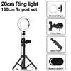 4In1 16cm 26cm LED Ring Loop Light Photo Studio Camera Video Selfie Light för YouTube Makeup Selfie med 210cm stativ telefonhållare klipp