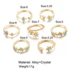 Vrouwen Boheemian Star Moon Style Ring Set Creative Retro Simple Joint Rings Fashion Jewelry 7 -delige / set