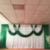 Curtain de fond de mariage 2010ft Swag vert très populaire et drapé seulement toile de mariage glace en soie rideau de fête de mariage drapé stag7264333