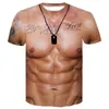 Big Boobs Sexy Muscle T Shirt Mens Tops Engraçados Personalidade Nua Novidade camisetas para Homens Man tshirt homme